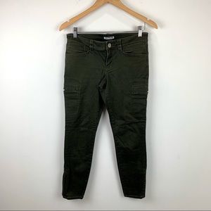 Express Womens Skinny Army Green Cotton Jeans, 4